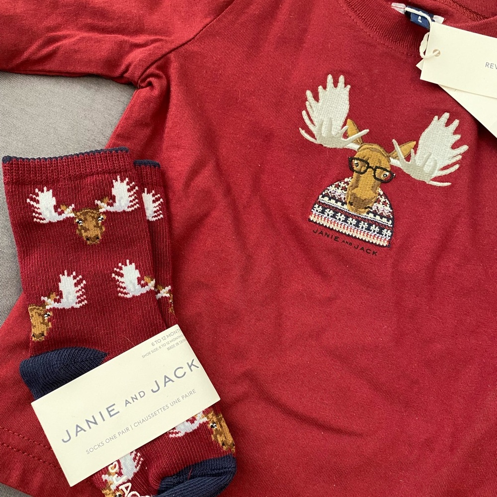 Janie and Jack long sleeve with matching socks